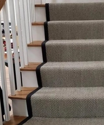 Black stair carpet design